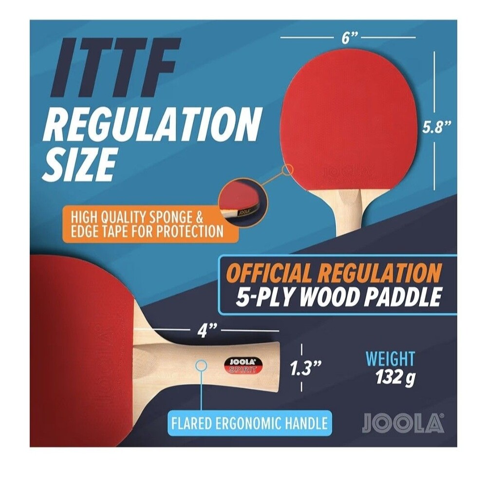 JOOLA Family Premium Ping Pong Paddles Set of 4 - Advanced Table - Picture 4 of 4